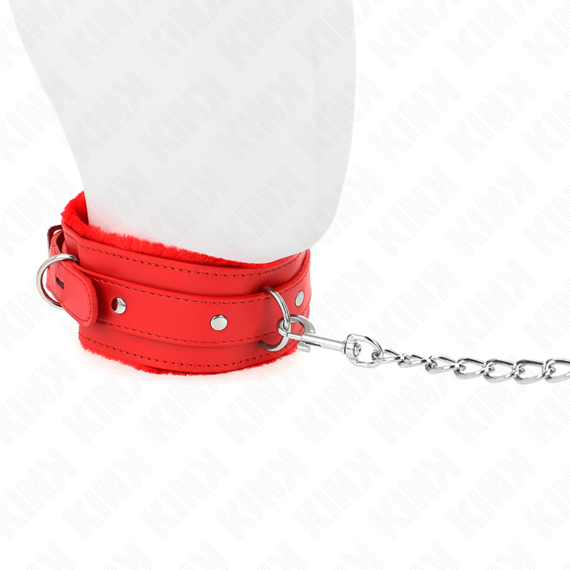 KINK - COLLARE CON GUINZAGLIO 65 CM CON RESTRIZIONI ROSSO 36-42 CM X 5,5 CM – Collane – foto 3