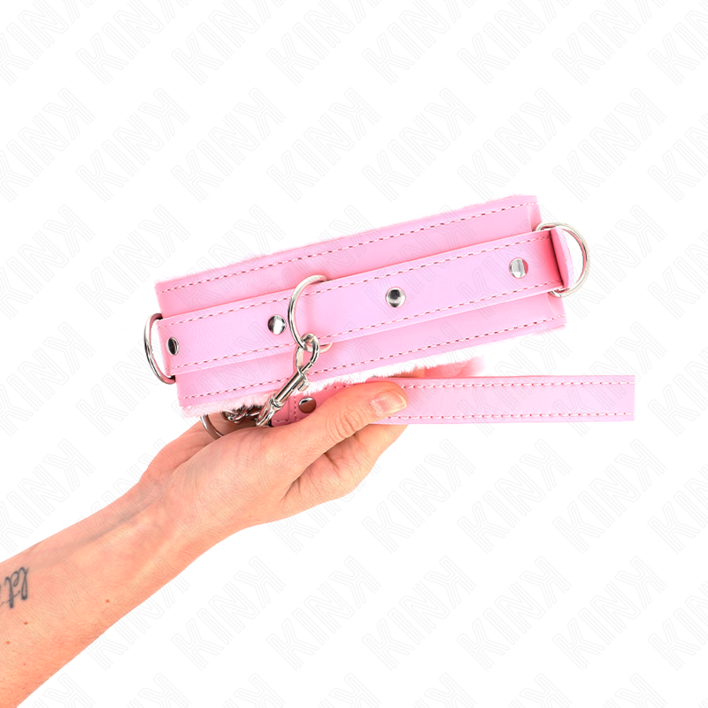 KINK - COLLARE CON GUINZAGLIO 65 CM CON RESTRIZIONI ROSA 36-42 CM X 5,5 CM – Collane – foto 2