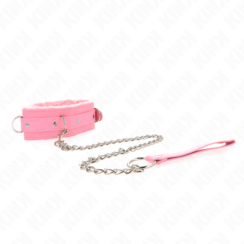KINK - COLLARE CON GUINZAGLIO 65 CM CON RESTRIZIONI ROSA 36-42 CM X 5,5 CM – Collane – foto 3
