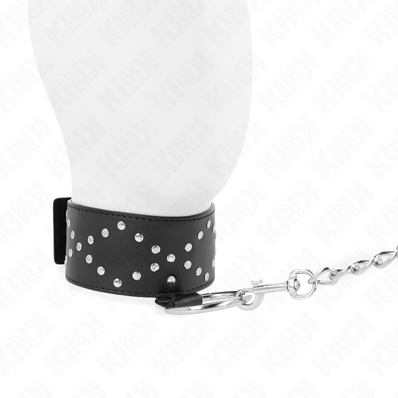 KINK - COLLANA 65 CM CON GUINZAGLIO CON BORCHIE ARGENTO MODELLO 3 REGOLABILE 36-43 CM X 5 CM – Collane – foto 3