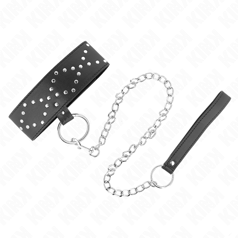 KINK - COLLANA 65 CM CON GUINZAGLIO CON BORCHIE ARGENTO MODELLO 3 REGOLABILE 36-43 CM X 5 CM – Collane – foto 2