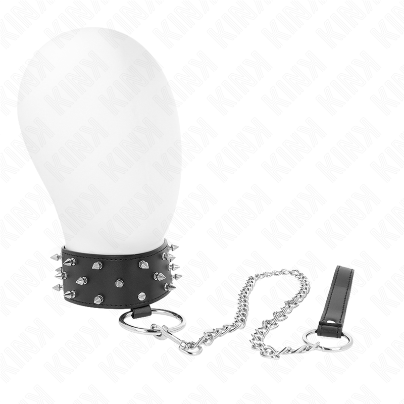 KINK - COLLANA CON GUINZAGLIO 65 CM CON BORCHIE IN ARGENTO MODELLO 5 REGOLABILE 36-43 CM X 5 CM – Collane