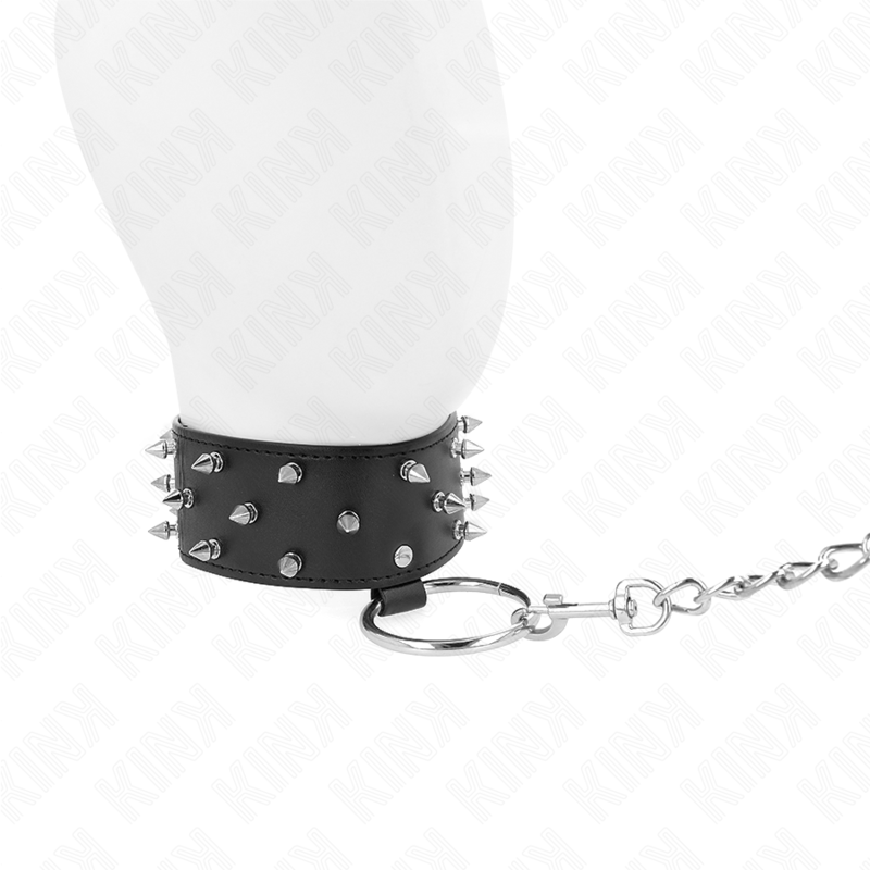 KINK - COLLANA CON GUINZAGLIO 65 CM CON BORCHIE IN ARGENTO MODELLO 5 REGOLABILE 36-43 CM X 5 CM – Collane – foto 3