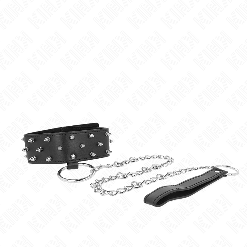 KINK - COLLANA CON GUINZAGLIO 65 CM CON BORCHIE IN ARGENTO MODELLO 5 REGOLABILE 36-43 CM X 5 CM – Collane – foto 4