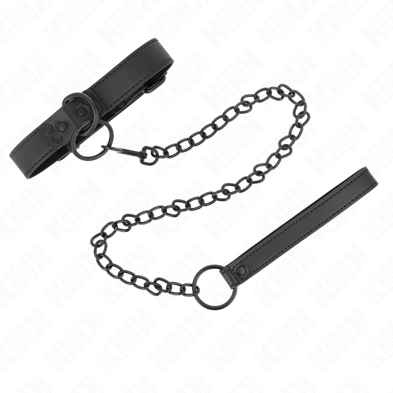 KINK - COLLARE CON GUINZAGLIO SCURO 65 CM REGOLABILE 37-54 CM X 3 CM – Collane – foto 2