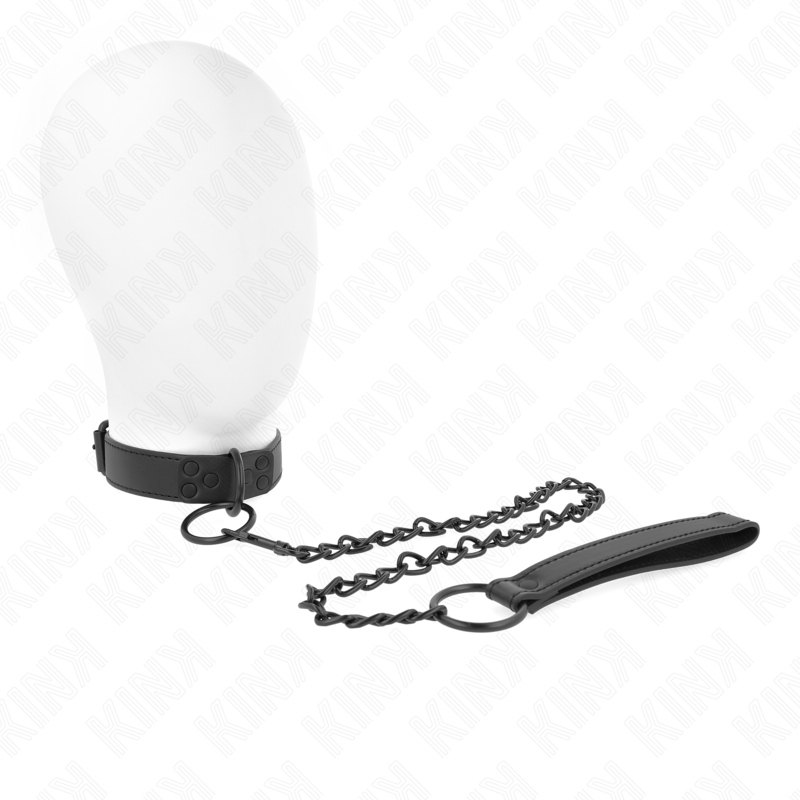 KINK - COLLARE CON GUINZAGLIO SCURO 65 CM REGOLABILE 37-54 CM X 3 CM – Collane