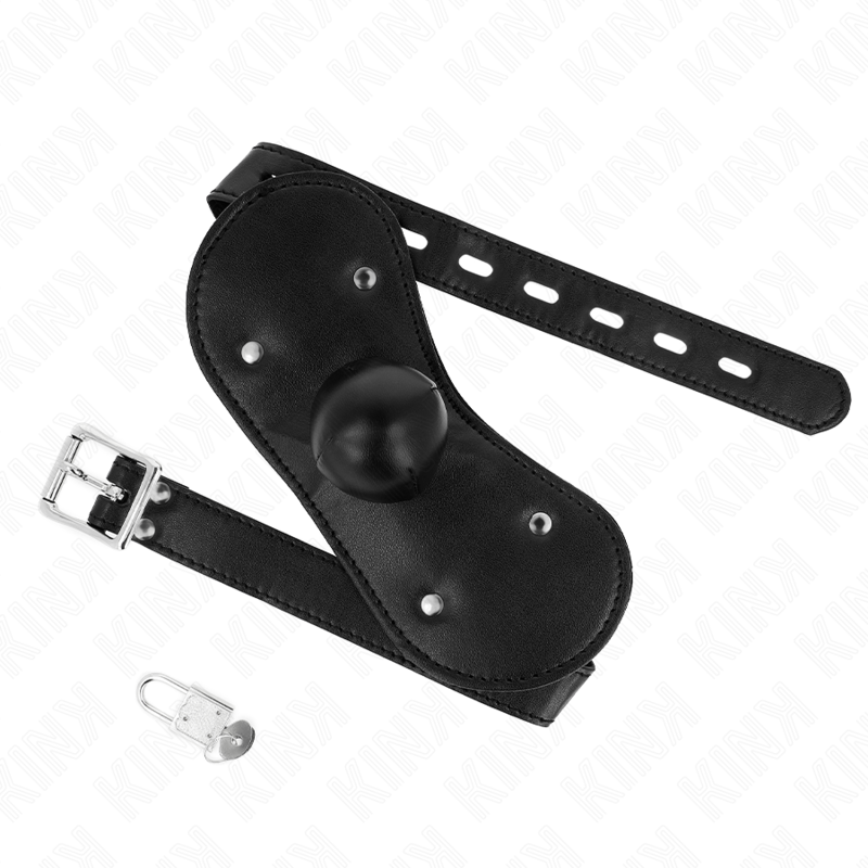 KINK - MASCHERA BOCCA BALL GAG CON SERRATURA REGOLABILE 42-60 CM – Mascelle – foto 2