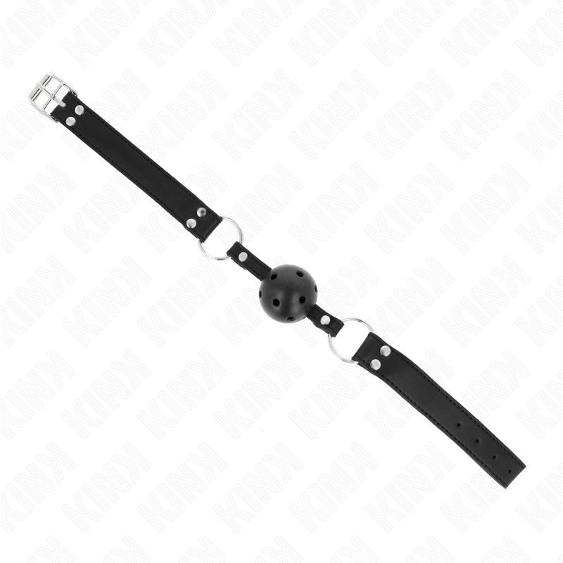 KINK - BAVAGLIO SFERA TRASPIRANTE 4 CM CON DOPPIO RIVETTO MODELLO 1 NERO 62,5 x 2,5 CM REGOLABILE 42-58 CM – Mascelle – foto 3