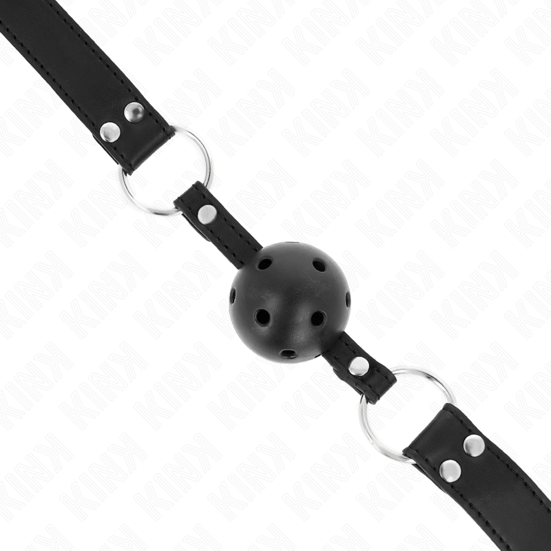 KINK - BAVAGLIO SFERA TRASPIRANTE 4 CM CON DOPPIO RIVETTO MODELLO 1 NERO 62,5 x 2,5 CM REGOLABILE 42-58 CM – Mascelle – foto 4