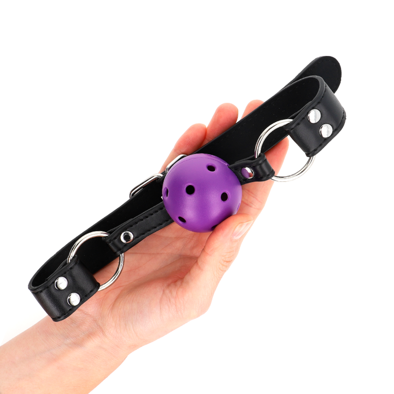 KINK - PALLA TRASPIRANTE BAVAGLIO 4 CM CON DOPPIO RIVETTO VIOLA 62,5 x 2,5 CM REGOLABILE 42-58 CM – Mascelle – foto 3