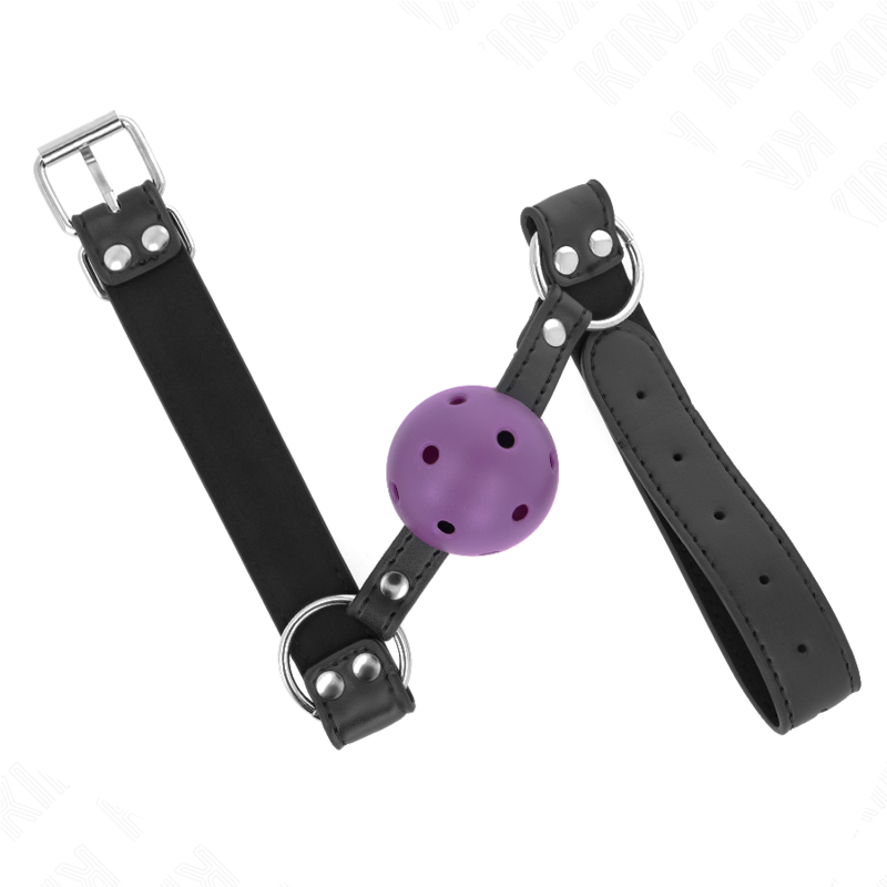 KINK - PALLA TRASPIRANTE BAVAGLIO 4 CM CON DOPPIO RIVETTO VIOLA 62,5 x 2,5 CM REGOLABILE 42-58 CM – Mascelle – foto 2