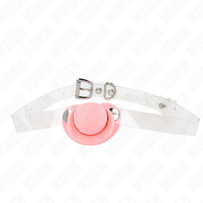 KINK - BAVAGLIO A FORMA DI CIUCCIO ROSA 5.5 x 4 CM REGOLABILE 43-60 CM – Mascelle