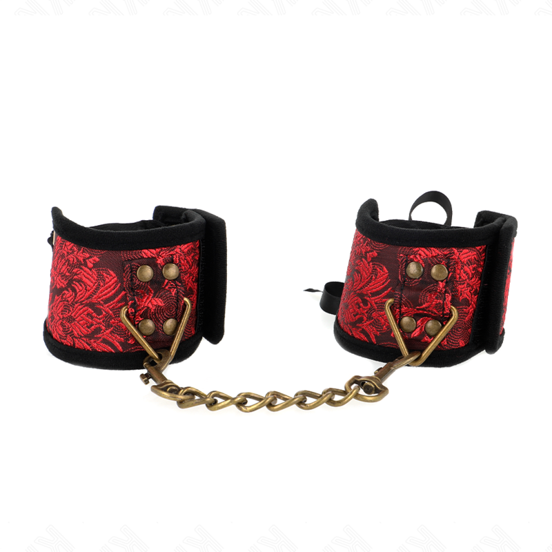 KINK - RESISTENZA DA POLSO SCANDALO DETTAGLI IN PIZZO ROSSO-NERO 24,5 CM X 6,5 CM – Sistemare le manette – foto 2