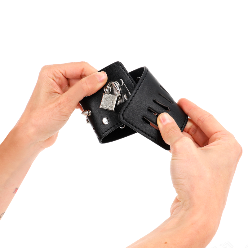 KINK - RESISTENZA DA POLSO PUNK CON PUNTE 25 X 6 CM – Sistemare le manette – foto 4