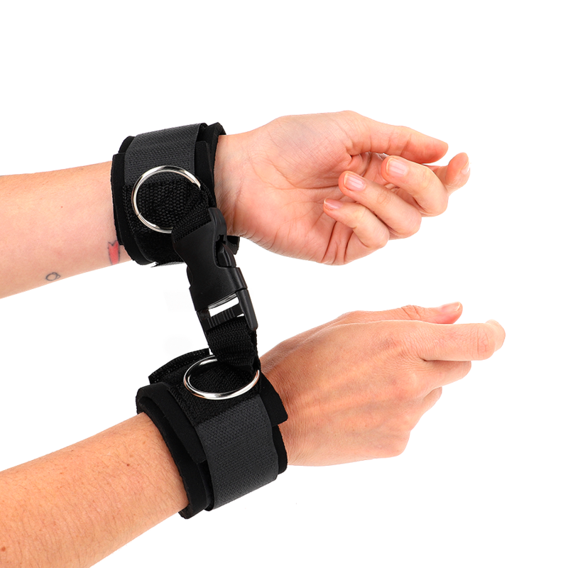 KINK - TENUTA DA POLSO IN NEOPRENE CON GANCIO E LOOP NERA REGOLABILE 22-34 CM – Sistemare le manette