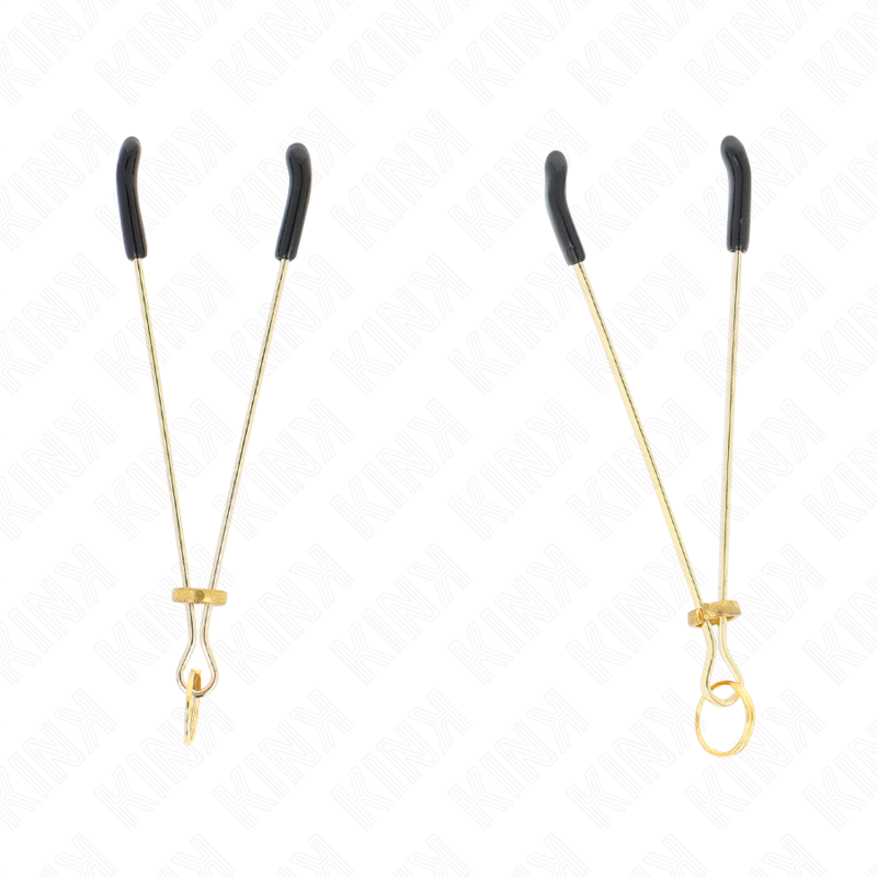 KINK - PINZE PER CAPEZZOLI SOTTILI ORO 7 CM – Morsetti per capezzoli per sadomasochismo – foto 2