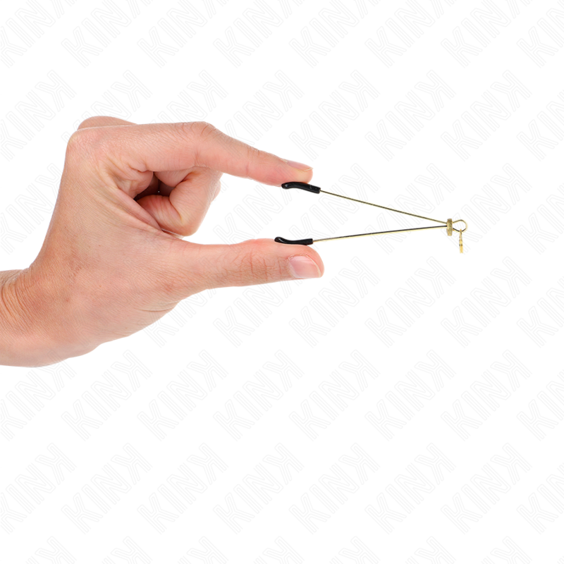 KINK - PINZE PER CAPEZZOLI SOTTILI ORO 7 CM – Morsetti per capezzoli per sadomasochismo – foto 3