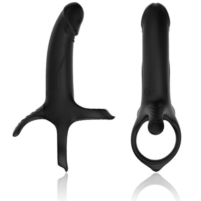 ARMONY - DILDO CON ANELLO E VIBRATORE NERO – Cockring con vibrazione – foto 2