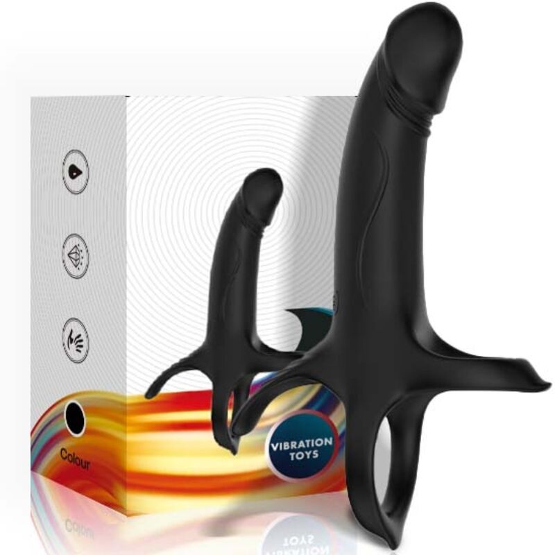 ARMONY - DILDO CON ANELLO E VIBRATORE NERO – Cockring con vibrazione