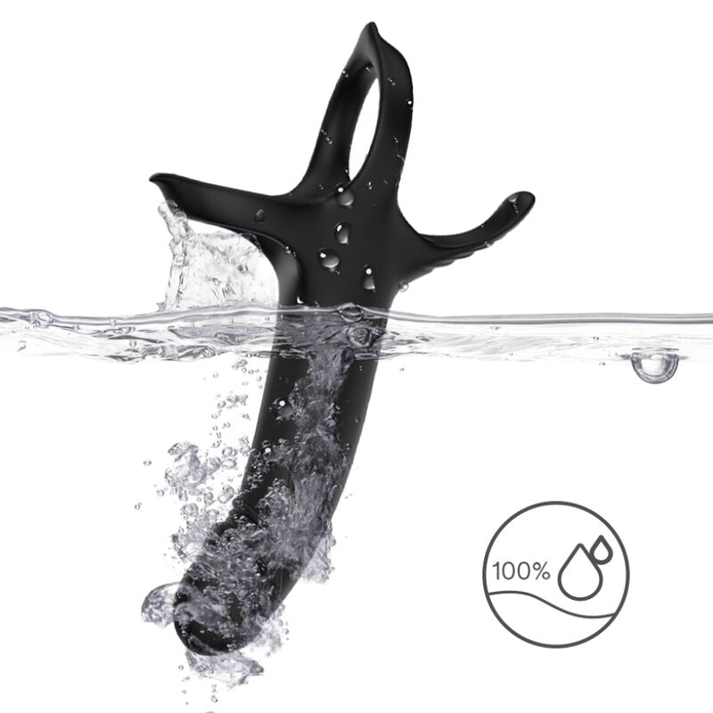 ARMONY - DILDO CON ANELLO E VIBRATORE NERO – Cockring con vibrazione – foto 9