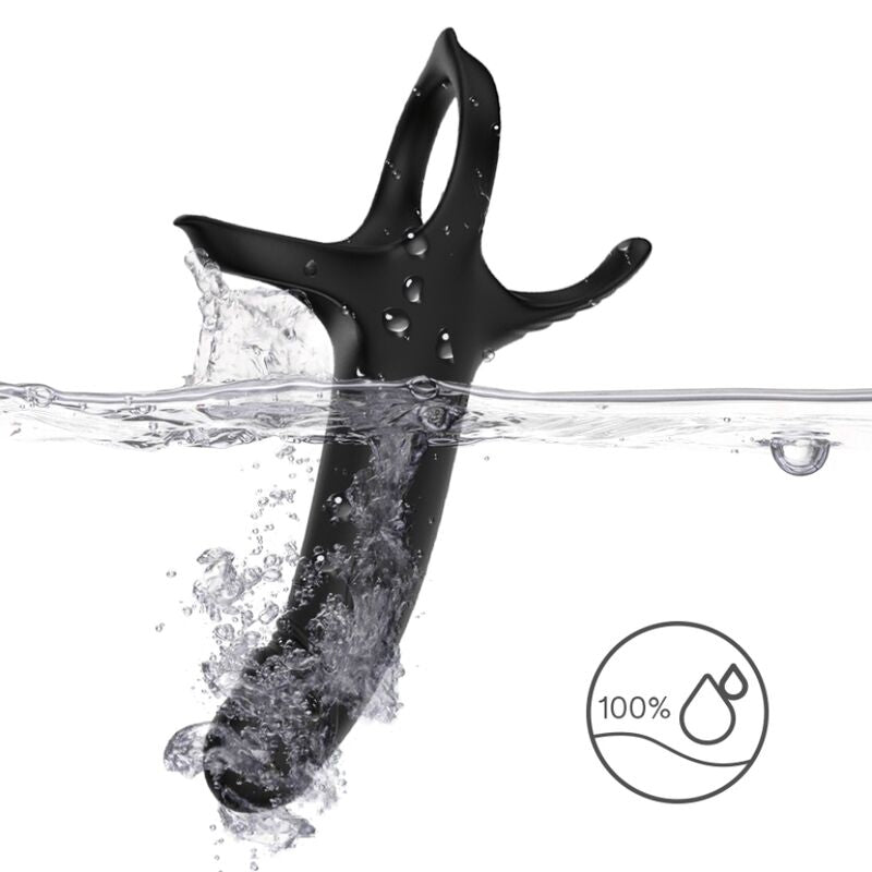 ARMONY - DILDO CON ANELLO E VIBRATORE NERO – Cockring con vibrazione – foto 13