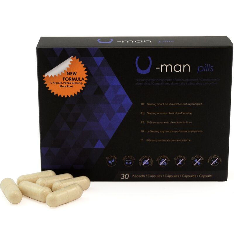 500 COSMETICS - U-MAN AUMENTA LE DIMENSIONI DEL PENE E LA POTENZA SESSUALE - 30 CAPSULE – Ingrandimento del pene