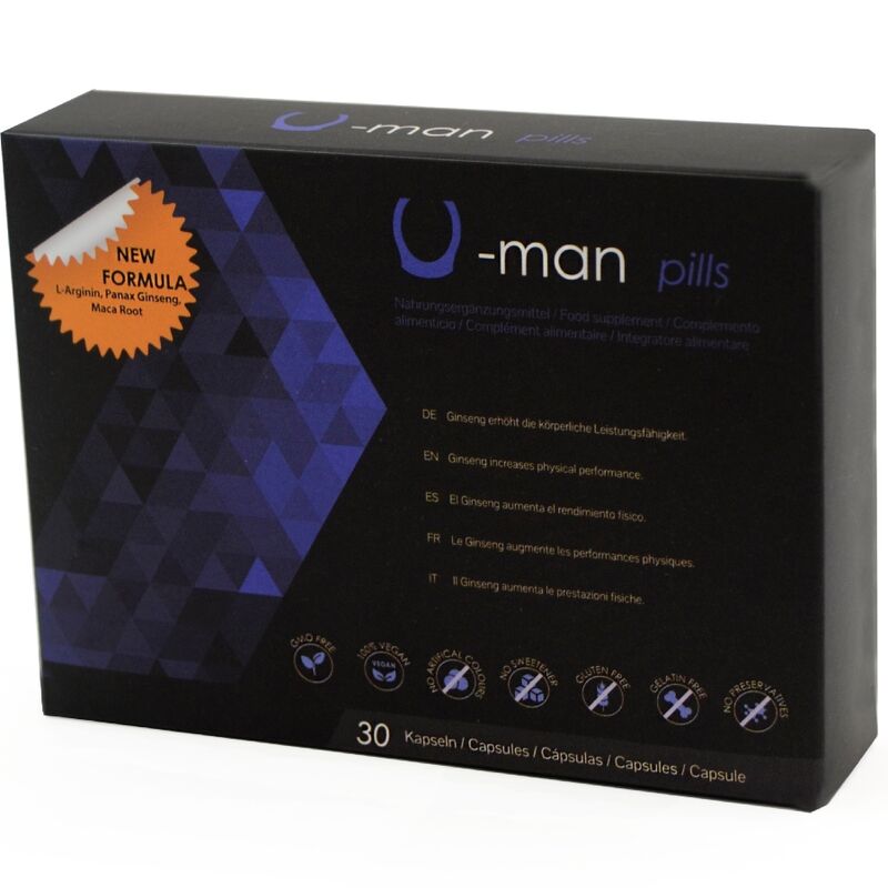 500 COSMETICS - U-MAN AUMENTA LE DIMENSIONI DEL PENE E LA POTENZA SESSUALE - 30 CAPSULE – Ingrandimento del pene – foto 2