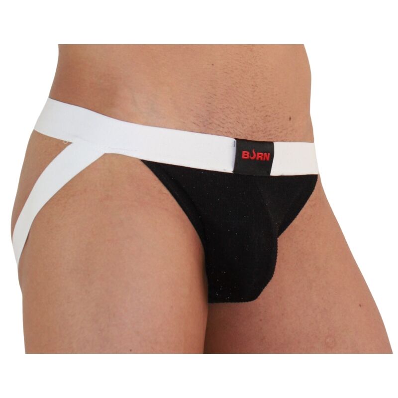BURN - 004 JOCK NERO LUCIDO / BIANCO L – Sospensori