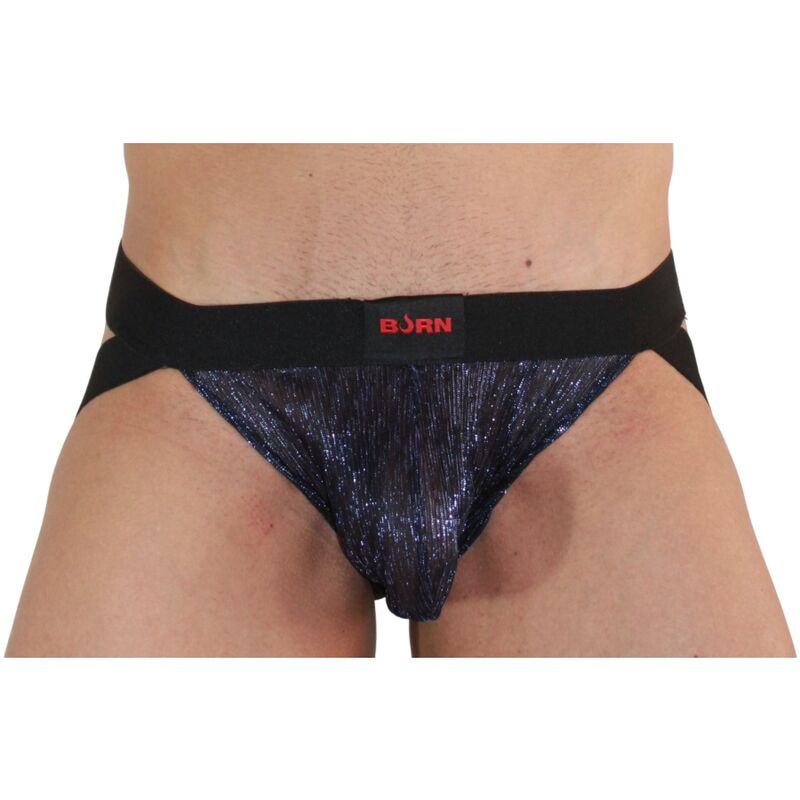 BURN - 006 JOCK BLU LUCIDO / NERO XL – Sospensori – foto 2