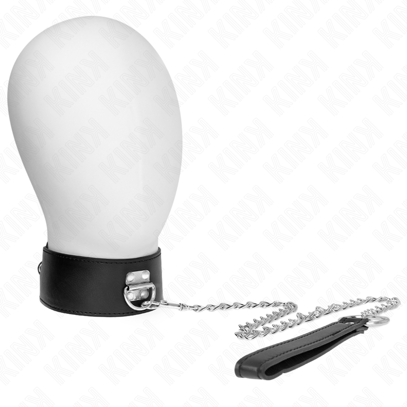 KINK - COLLANA CON CINTURA 65 CM CON CINTURINO LARGO NERO REGOLABILE 33,5-41 CM X 5 CM – Collane