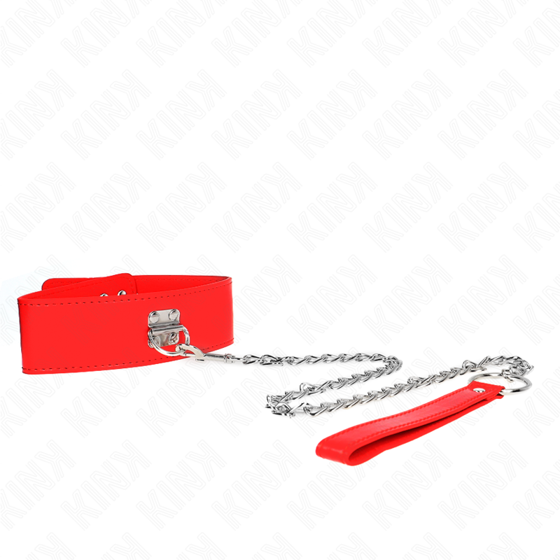 KINK - COLLANA CON CINTURA 65 CM CON LARGO CINTURINO ROSSO REGOLABILE 33,5-41 CM X 5 CM – Collane – foto 3