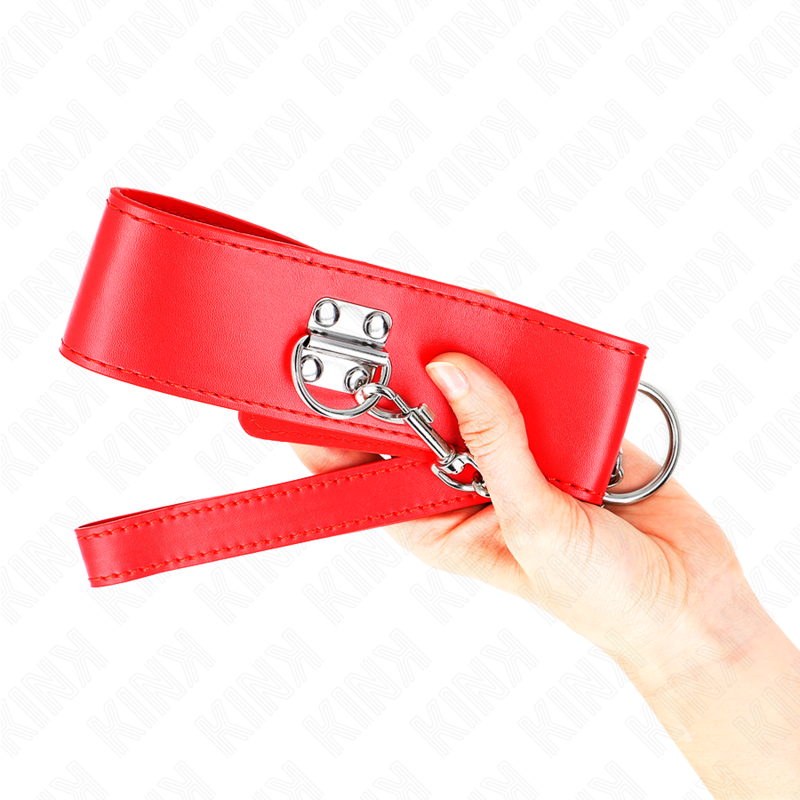 KINK - COLLANA CON CINTURA 65 CM CON LARGO CINTURINO ROSSO REGOLABILE 33,5-41 CM X 5 CM – Collane – foto 4