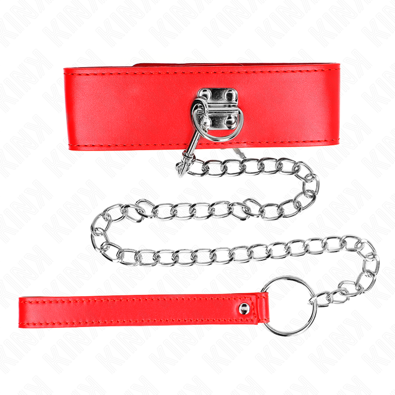 KINK - COLLANA CON CINTURA 65 CM CON LARGO CINTURINO ROSSO REGOLABILE 33,5-41 CM X 5 CM – Collane – foto 2