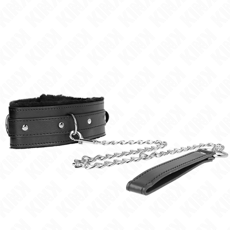 KINK - COLLARE CON GUINZAGLIO 65 CM CON RESTRIZIONI NERO 36-42 CM X 5,5 CM – Collane – foto 3