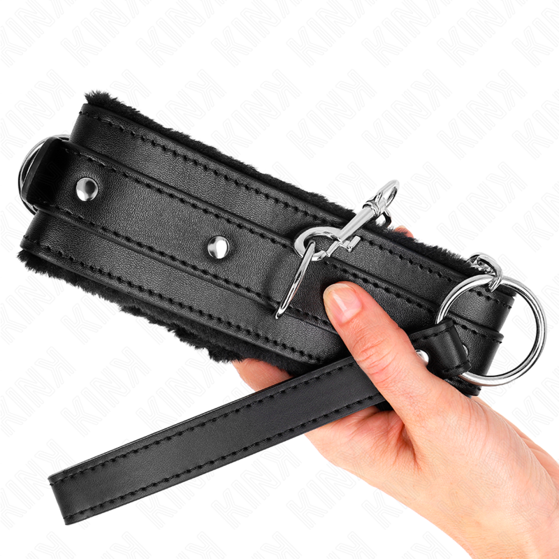 KINK - COLLARE CON GUINZAGLIO 65 CM CON RESTRIZIONI NERO 36-42 CM X 5,5 CM – Collane – foto 4