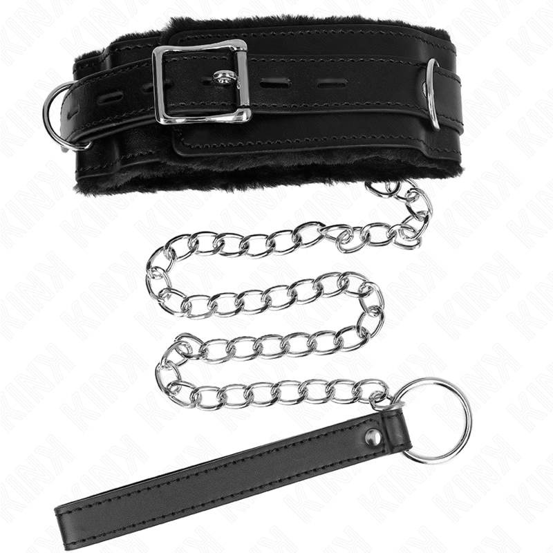 KINK - COLLARE CON GUINZAGLIO 65 CM CON RESTRIZIONI NERO 36-42 CM X 5,5 CM – Collane – foto 5