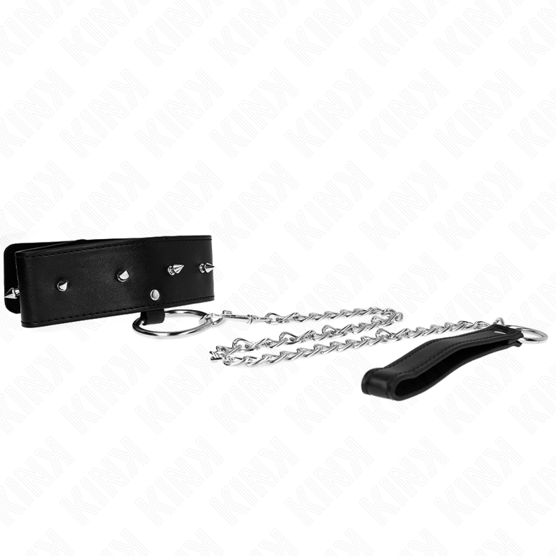 KINK - COLLANA 65 CM CON GUINZAGLIO CON BORCHIE ARGENTO MODELLO 2 REGOLABILE 36-43 CM X 5 CM – Collane – foto 2