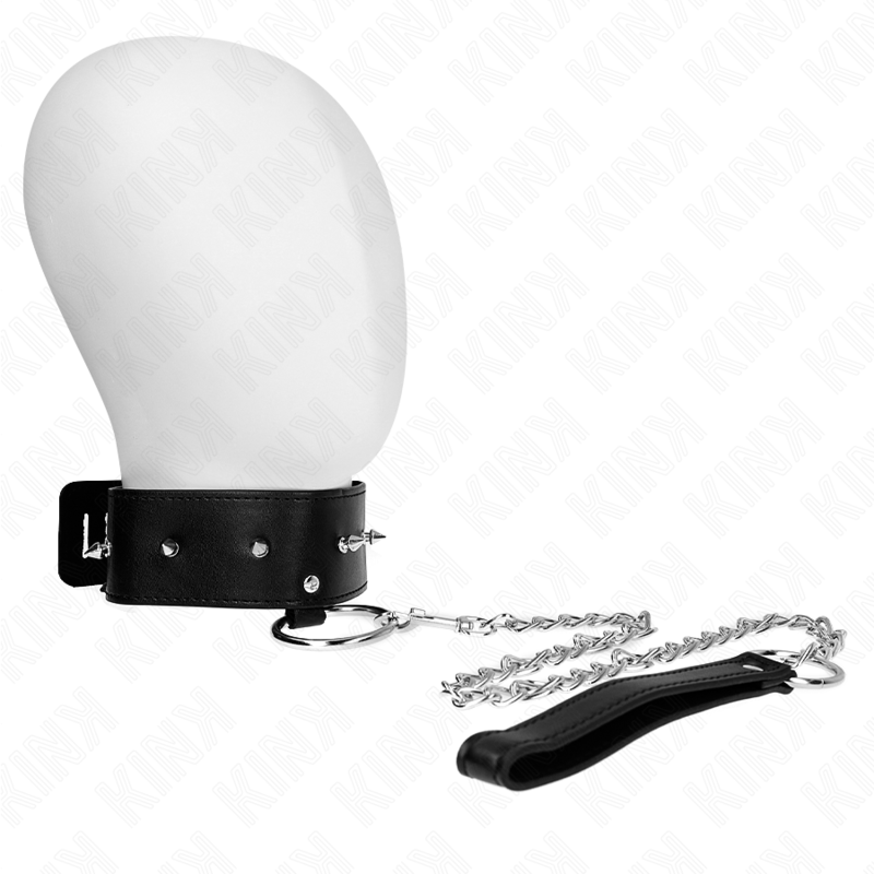 KINK - COLLANA 65 CM CON GUINZAGLIO CON BORCHIE ARGENTO MODELLO 2 REGOLABILE 36-43 CM X 5 CM – Collane