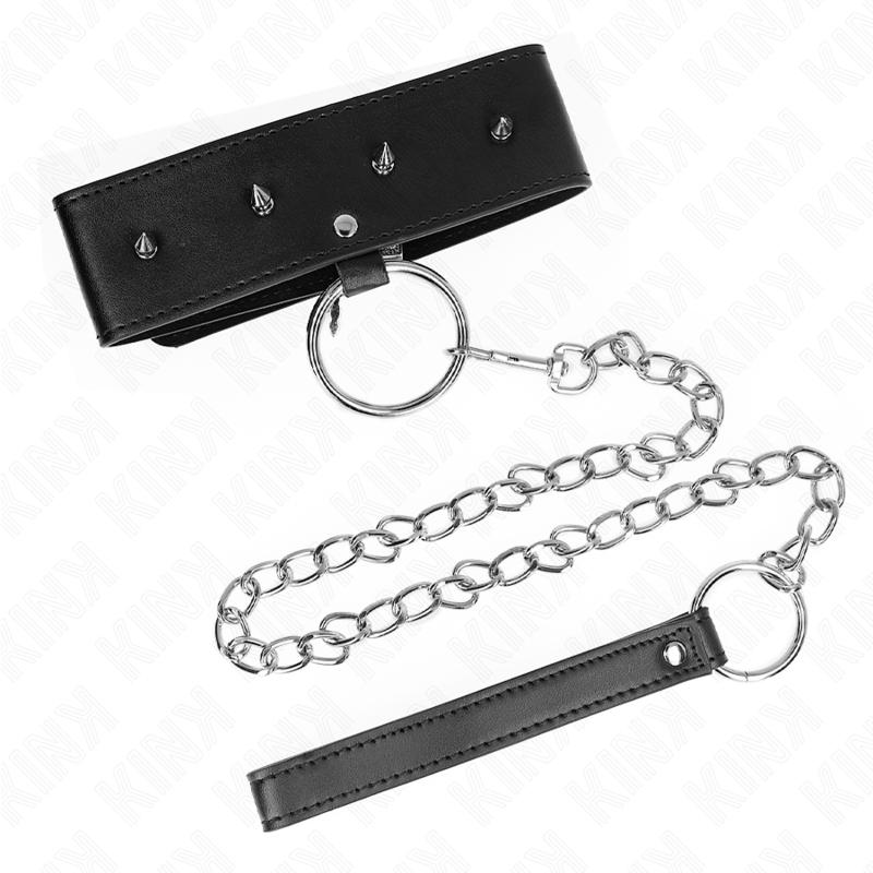 KINK - COLLANA 65 CM CON GUINZAGLIO CON BORCHIE ARGENTO MODELLO 2 REGOLABILE 36-43 CM X 5 CM – Collane – foto 4