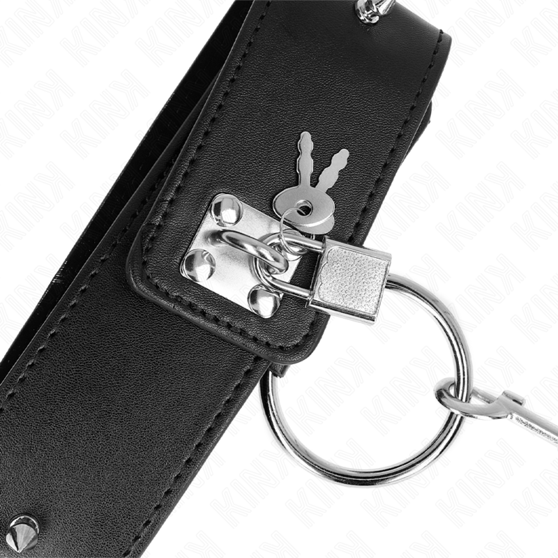 KINK - COLLANA 65 CM CON GUINZAGLIO CON BORCHIE ARGENTO MODELLO 2 REGOLABILE 36-43 CM X 5 CM – Collane – foto 6