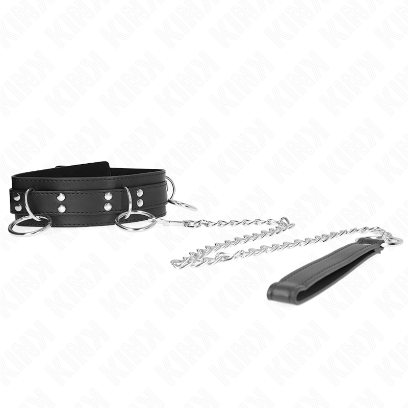 KINK - COLLANA SCHIAVITÙ 3 ANELLI CON CINTURINO 80 CM 53 X 5 CM – Collane – foto 3
