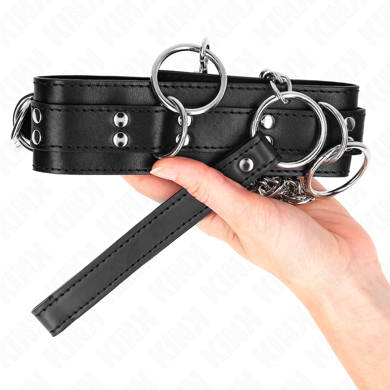 KINK - COLLANA SCHIAVITÙ 3 ANELLI CON CINTURINO 80 CM 53 X 5 CM – Collane – foto 5