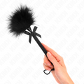 KINK - BACCHETTA IN CORDA DI NYLON CON PIUME TICKLE E FIOCCO NERO 25 CM – Piume