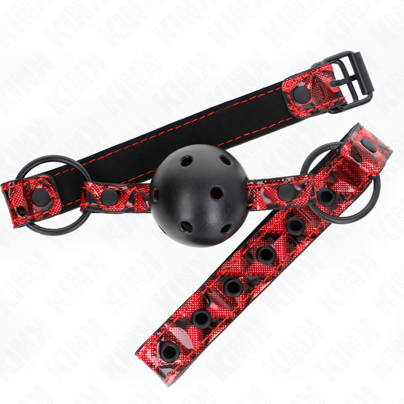 KINK - PALLA CON MOTIVO A DIAMANTI 4.5 CM GAG MODELLO 2 64.5 CM REGOLABILE 42-60 CM – Mascelle – foto 2
