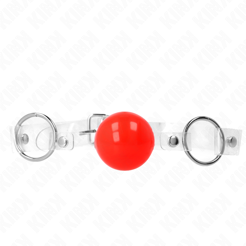 KINK - PALLA IN PVC TRASPARENTE ROSSA BAVAGLIO 4 CM REGOLABILE – Mascelle