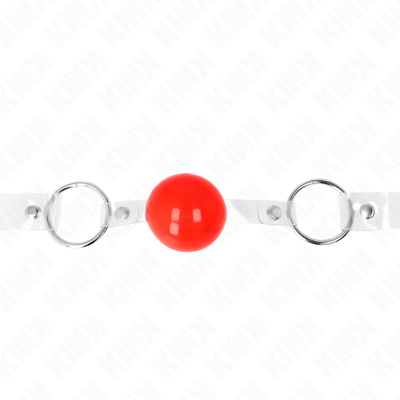 KINK - PALLA IN PVC TRASPARENTE ROSSA BAVAGLIO 4 CM REGOLABILE – Mascelle – foto 4