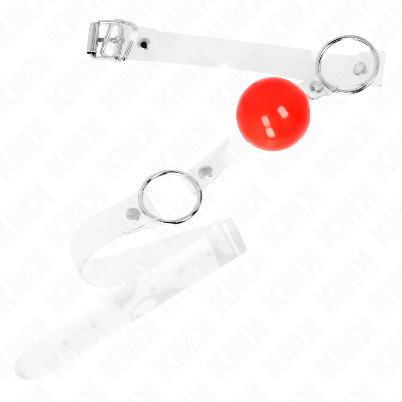 KINK - PALLA IN PVC TRASPARENTE ROSSA BAVAGLIO 4 CM REGOLABILE – Mascelle – foto 2