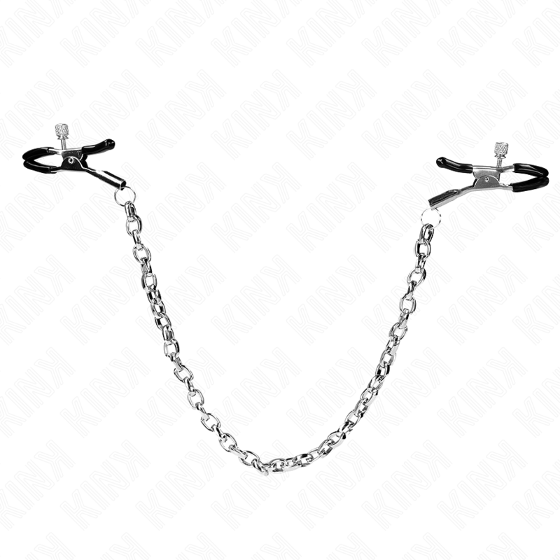 KINK - MORSETTI PER CAPEZZOLI A CATENA SPESSA 30 CM – Morsetti per capezzoli per sadomasochismo – foto 2