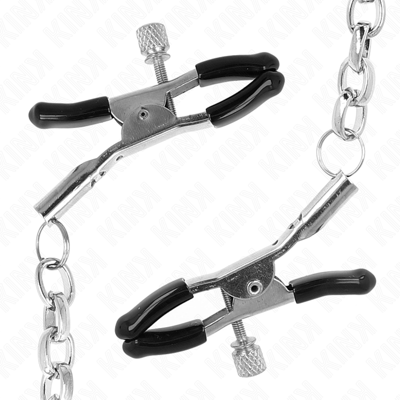 KINK - MORSETTI PER CAPEZZOLI A CATENA SPESSA 30 CM – Morsetti per capezzoli per sadomasochismo – foto 4