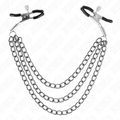 KINK - PINZE PER CAPEzzoli CON 3 CATENE NERE 20/23/28 CM – Morsetti per capezzoli per sadomasochismo